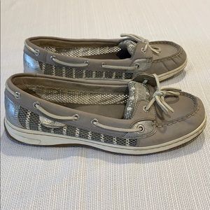 Sperry top sided silver and grey